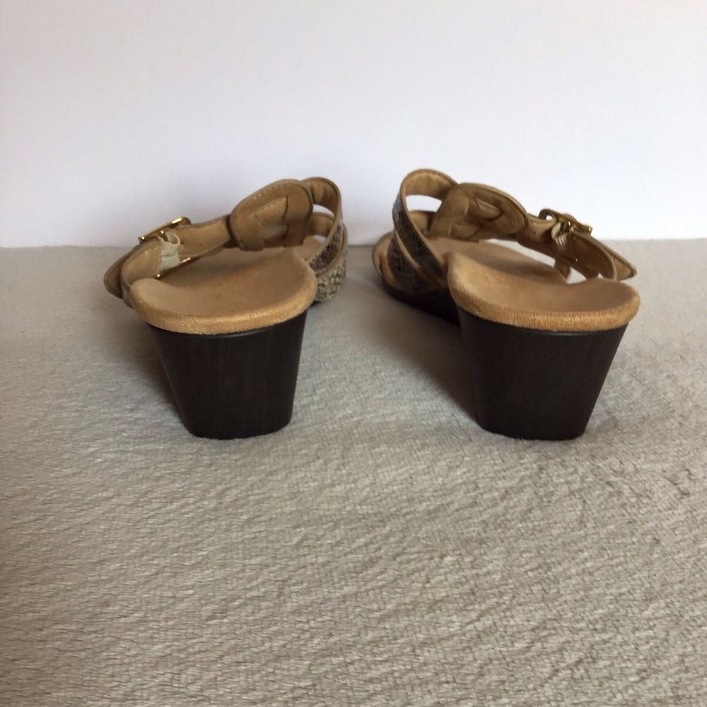 VIONIC Orthaheel PARK RADIA Strap Wedge Sandals * Natural Snake 🌺 Size 8 - Picture 6 of 11